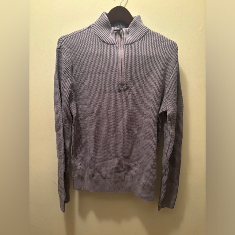 NWT California Shirt Co. Bryson Heavy Quarter Zip Sweater Slate Textured Small